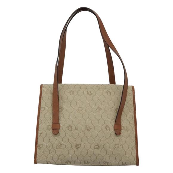 DIOR Honeycomb Canvas Shoulder Bag Beige Gold - Picture 2 of 16